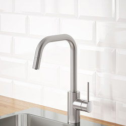 ÄLMAREN - Kitchen mixer tap w pull-out spout, stainless steel colour