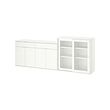 VIHALS - Storage combination w glass doors, white/clear glass, 235x37x90 cm