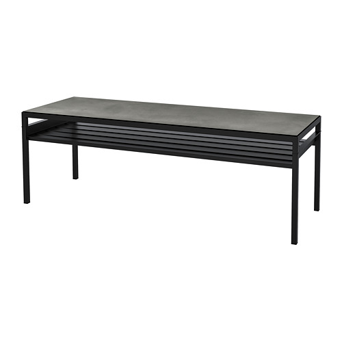 Nyboda Coffee Table W Reversible Table Top Dark Grey Concrete Effect Black Ikea Indonesia