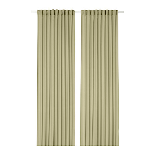 ROSENROBINIA sheer curtains, 1 pair, light olive-green, 145x250 cm ...