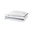 TÅTELSMYGARE - Sarung duvet dan sarung bantal, putih/biru, 150x200/50x80 cm