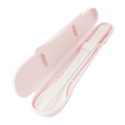 MIDDAGSGÄST - Chopsticks and spoon set with case, pink