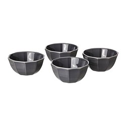 STRIMMIG - Bowl, stoneware light grey, 15 cm