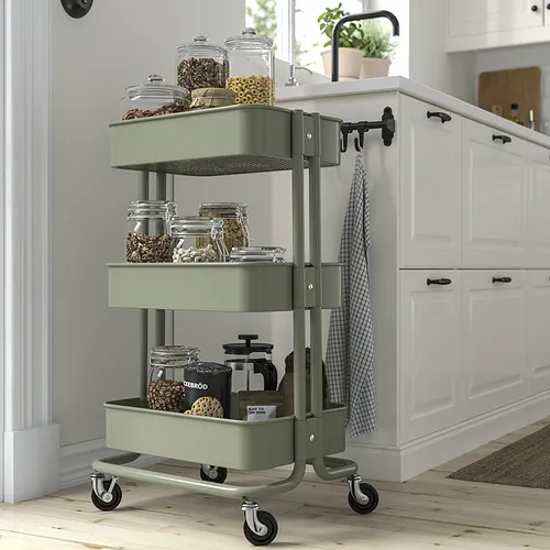 RÅSKOG trolley, grey-green, 35x45x77 cm | IKEA Indonesia