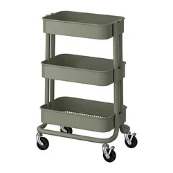 RÅSKOG - Troli, abu-abu-hijau, 28x38x61 cm