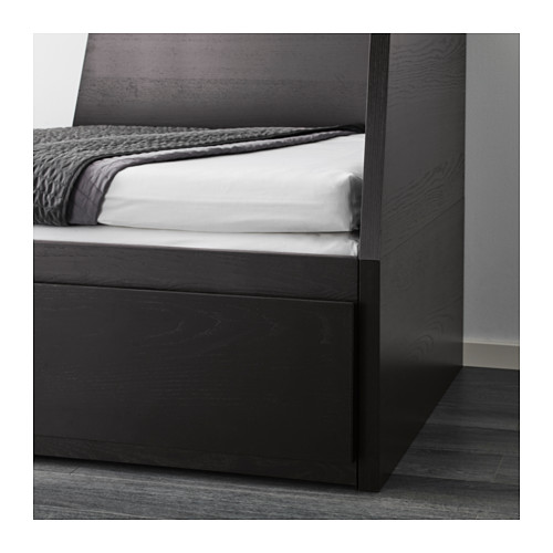 Flekke Day Bed W 2 Drawers 2 Mattresses Black Brown Malfors