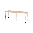 KRILLE/LAGKAPTEN - Desk, white stained oak effect black, 200x60 cm