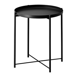 GLADOM - Tray table, black, 45x53 cm