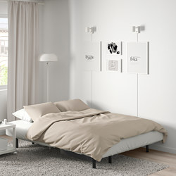 NYHAMN - 3-seat sofa-bed, with foam mattress/Knisa grey/beige