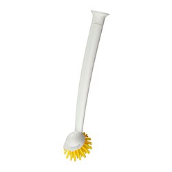 RINNIG - Dish-washing brush, bright yellow/off-white