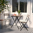 TÄRNÖ - Chair, outdoor, foldable black/light brown stained