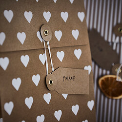 VINTERFINT - Gift bag, mixed patterns brown, 20x26 cm