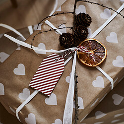 VINTERFINT - Gift wrap roll, heart pattern/brown, 3x0.7 m/2.10 m²