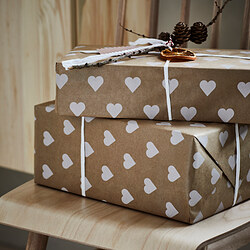 VINTERFINT - Gift wrap roll, heart pattern/brown, 3x0.7 m/2.10 m²