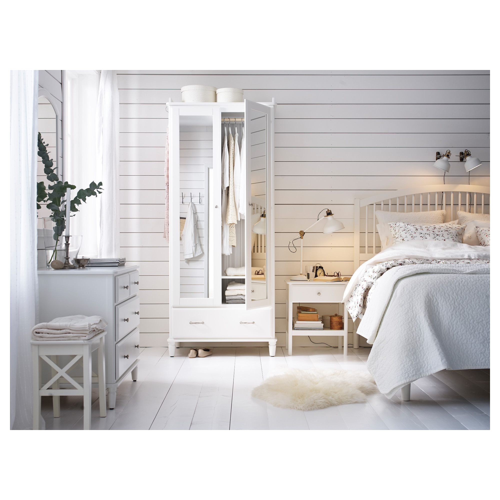 TYSSEDAL lemari  pakaian  putih cermin kaca  IKEA  Indonesia