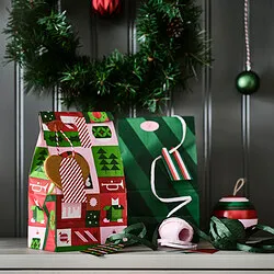 VINTERFINT - Paper bag, mixed patterns mixed colours, 15x30 cm