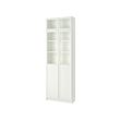 BILLY/OXBERG - Bookcase w hght ext ut/pnl/glss drs, white, 80x30x237 cm
