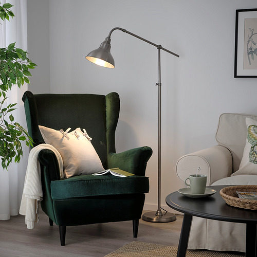 ANKARSPEL floor/reading lamp, pewter effect | IKEA Indonesia