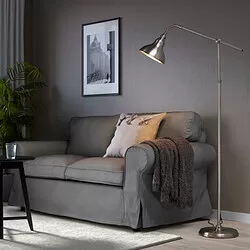 ANKARSPEL - Lampu lantai/baca, efek pewter