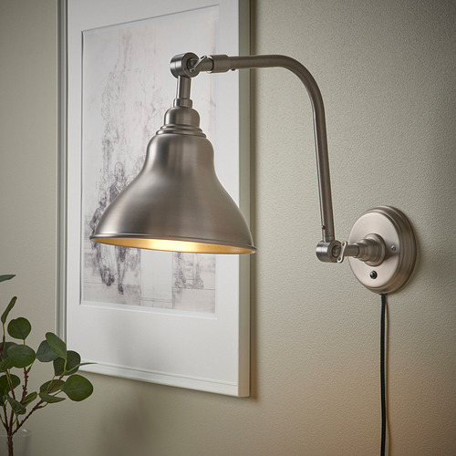 ANKARSPEL wall lamp, pewter effect | IKEA Indonesia