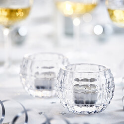 FRÖJDA - Tempat lilin kecil, kaca bening, 6 cm