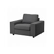 VIMLE - Armchair, with wide armrests/Hallarp grey
