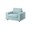 VIMLE - Armchair, with wide armrests/Saxemara light blue
