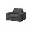 VIMLE - Armchair, with wide armrests/Gunnared medium grey