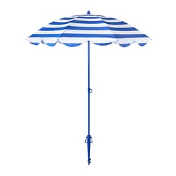 STRANDÖN - Tenda payung, biru/putih, 140 cm
