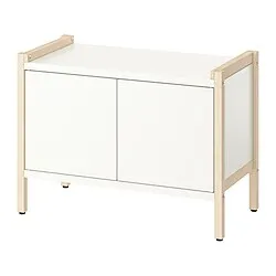 EKENABBEN - Kabinet, aspen/putih, 70x35x51 cm