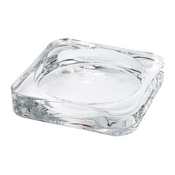 GLASIG - Candle dish, clear glass, 10x10 cm