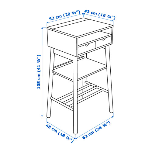 KNOTTEN meja kerja berdiri putih kayu birch IKEA Indonesia
