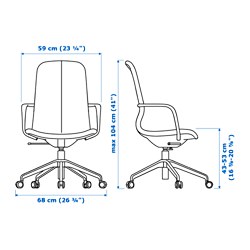LÅNGFJÄLL - Conference chair with armrests, Gunnared dark grey/white
