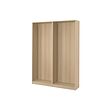 PAX - 2 rangka lemari pakaian, efek kayu oak diwarnai putih, 150x35x201 cm