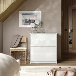 TONSTAD - Lemari 4 laci, putih pudar, 82x47x91 cm