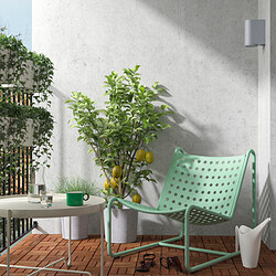 SKOGSÖN - Easy chair, light green outdoor