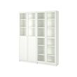 BILLY/OXBERG - Bookcase with panel/glass doors, white/glass, 160x30x202 cm