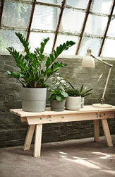 NYPON - Plant pot, in/outdoor grey, 24 cm