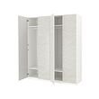 PAX/MISTUDDEN - Wardrobe combination, white/grey patterned, 200x60x236 cm