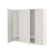 PAX/MISTUDDEN - Kombinasi lemari pakaian, putih/abu-abu berpola, 200x60x201 cm