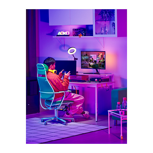 UTVISNING meja gaming dengan rak