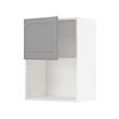 METOD - Wall cabinet for microwave oven, white/Bodbyn grey, 60x37x80 cm