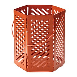 VÅRSYREN - Lentera untuk lilin kecil, cokelat-oranye, 12 cm