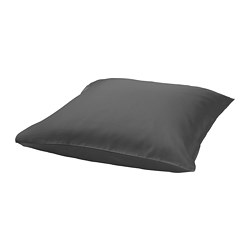 NATTJASMIN - Sarung bantal, abu-abu tua, 65x65 cm