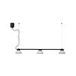 SAMBORD - Lampu gantung dg 3 bohlam, hitam/putih