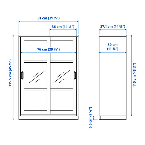 TONSTAD Measurement Illustration