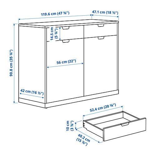 TONSTAD Measurement Illustration