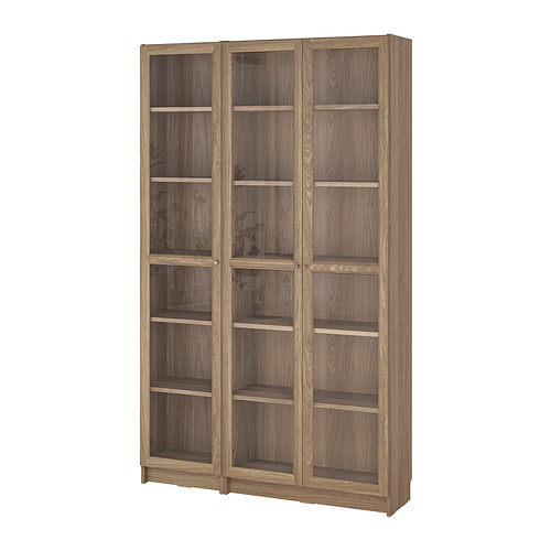 BILLY/OXBERG bookcase combination w glass doors