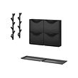 TRONES/BAGGMUCK - Hallway furniture, set of 6, black/grey