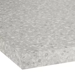 SÄLJAN - Permukaan meja dapur, abu-abu muda kesan mineral/laminasi, 246x3.8 cm